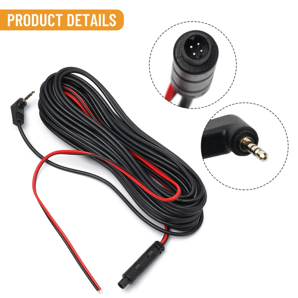 Car Dash Cam Extension Cable DC 12V 4 Pin 10m Extension Cable Car Camera Rear View Camera AV Cable