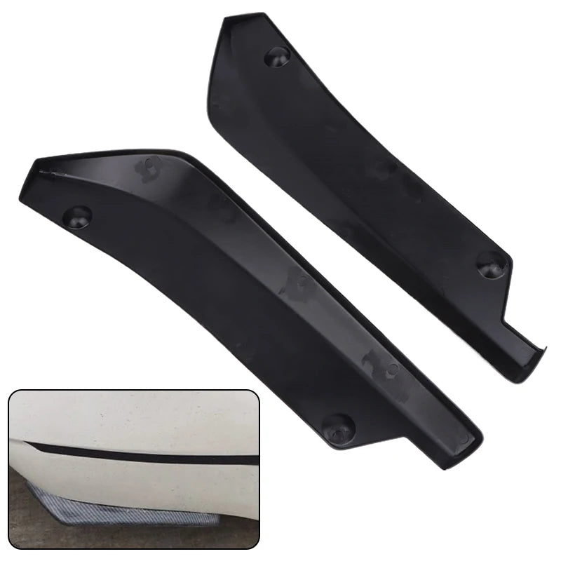 Vehicle Accessory: Carbon Fiber Winglets, Side Skirt Extension, Front/Rear Bumper Strip Lip Spoiler, Scratch Guard