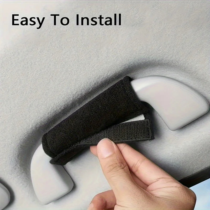 4-piece car interior accessory set: roof grab handle trim and protective cover, car interior ceiling handle protective cover.