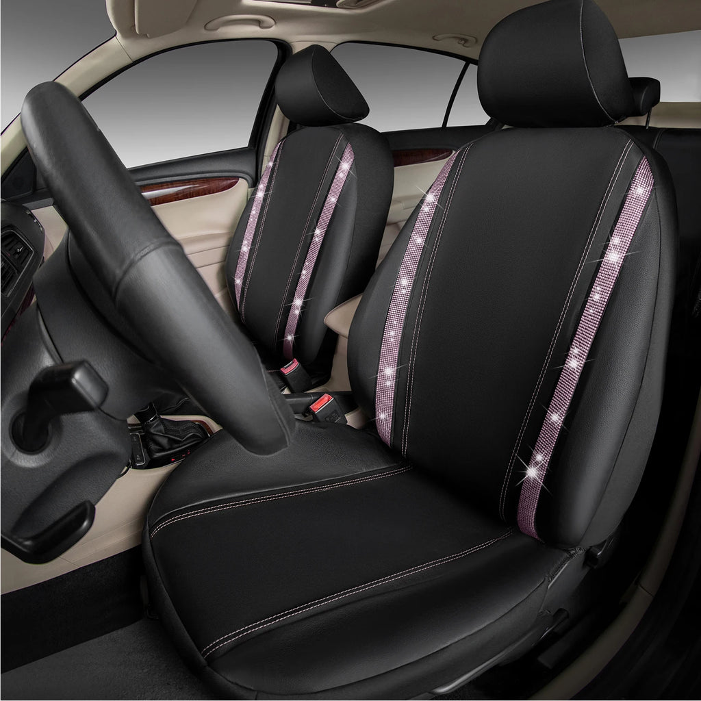 Pink Rhinestone Bling Car Seat Covers Universal Car Seat Protector Covers Auto Seat Cover Car Interior Accessories
