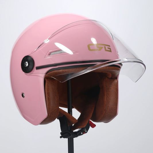 Motorcycle Half Helmet Scooter Vintage Fiberglass Casco Moto Open Face Retro Capacete Casque 3C DOT Certified