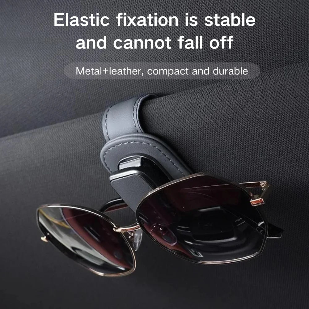 Car Glasses Storage Clip, Ultra-Fine Fiber Leather Sunshade Mirror, Sunglasses Frame, Car Interior Accessories, Car Glasses Fram