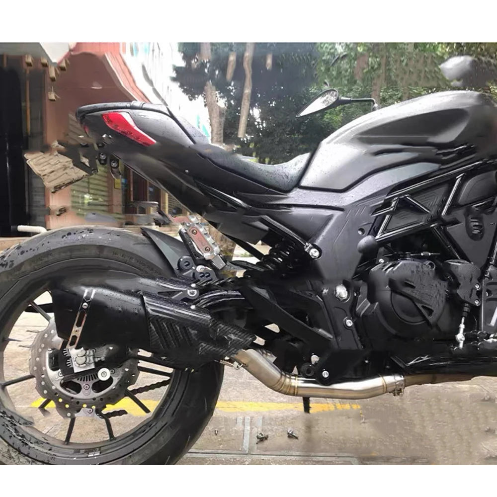 Exhaust  Motorcycle Escape Stainless Steel Middle Link Pipe Moto Muffler Slip On For Benelli 502C 502