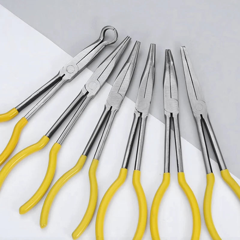 1Pc Premium Long Reach Spark Plug Pliers - Secure Ring Nose Design, Non-Slip Handles, Engine Maintenance Tool Efficient