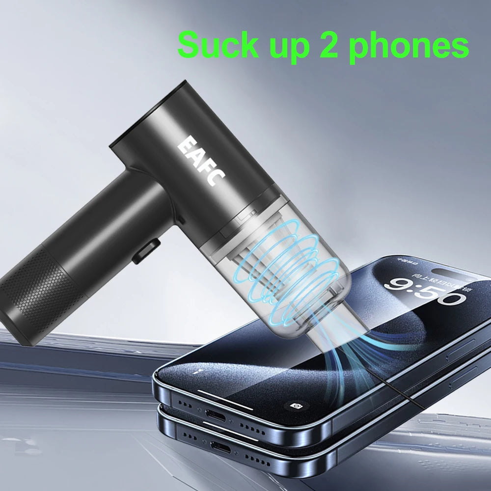 EAFC 3 IN 1 Car Vacuum Cleaner + Dust Blower + Vacuuming, Power Strong Dust Catcher Cleaner Vacuum Cleaning for Car Home Pet