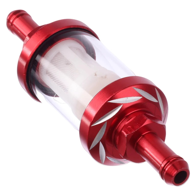 Filter 8mm CNC Aluminum Alloy Glass Gas Fuel Gasoline Oil Filter For Motocross Dirt Pit Bike ATV Buggy Quad Motorcycle Parts