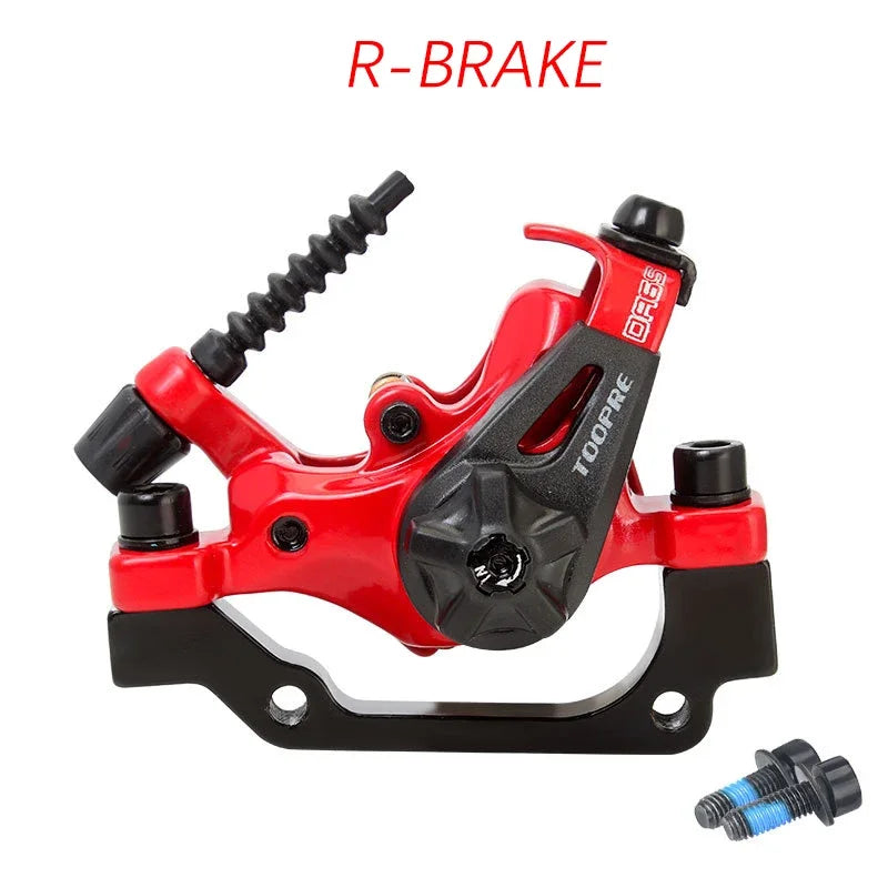 Frenos de disco de doble accionamiento TOOPRE MTB de doble pistón rojo/negro para sistema DA6S, aluminio fundido a presión, frenado instantáneo, pastillas resistentes al desgaste