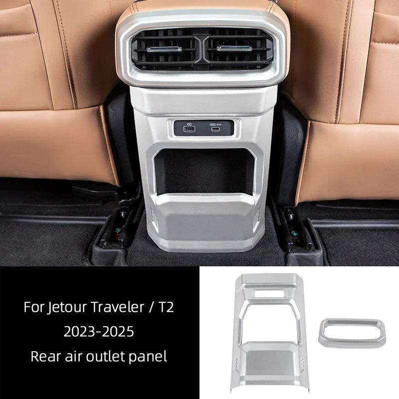 For Jetour Traveler T2 2023 2024 2025 Interior Car Accessory, Rear Air outlet Frame Center Gear Shift Panel Door Handrail Cover