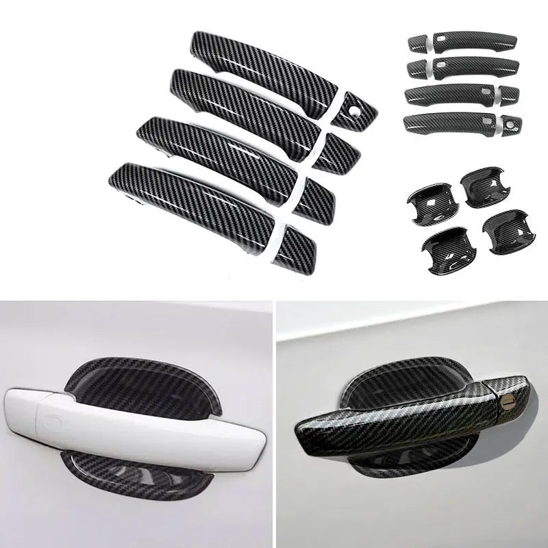 For Audi A3 8V 2014 2015 2016 2017 2018 2019 2020 Car Accessories Interior Carbon Fiber Door Pull Handles Cover Trim