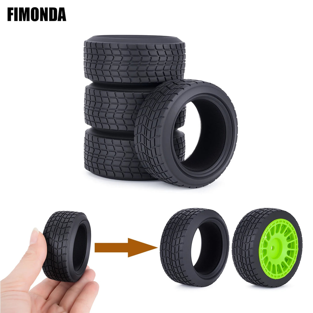 On-Road RC Racing Car Tires (68x30mm) 4PCS – High Grip, Abrasion-Resistant Hot Melt Tyres for HSP 94123, HPI, Himoto FW06, TT01