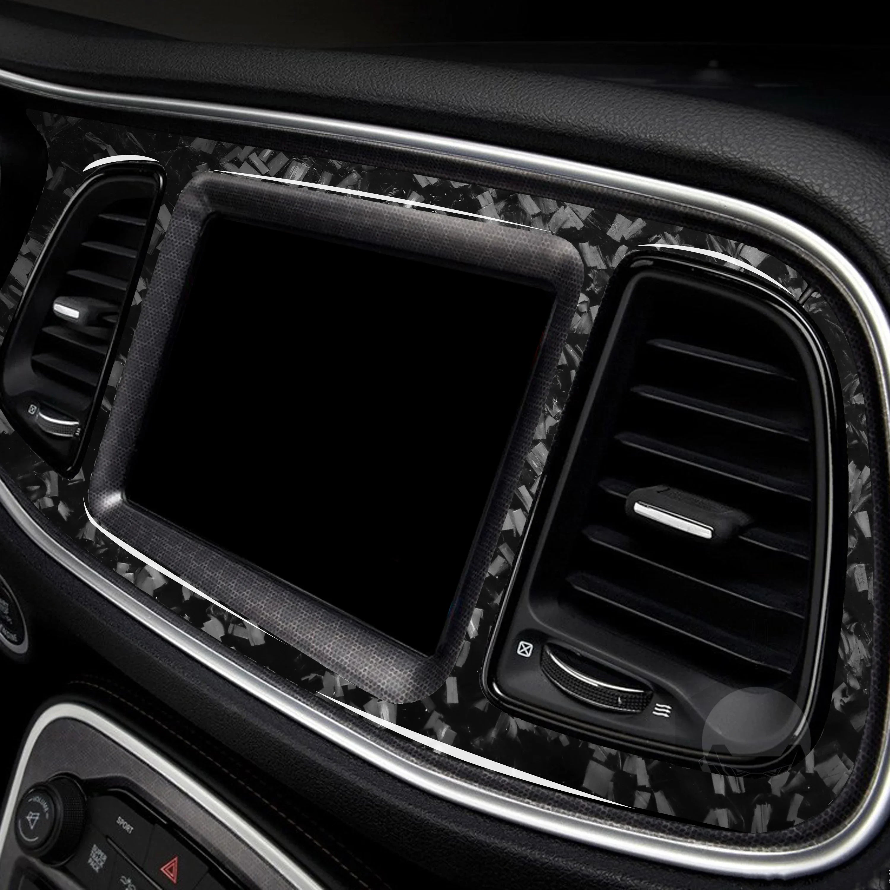 For Dodge Challenger 2015-2020 Accessories Carbon Fiber Car Interior Speedometer Surround Panel Trim Sticker