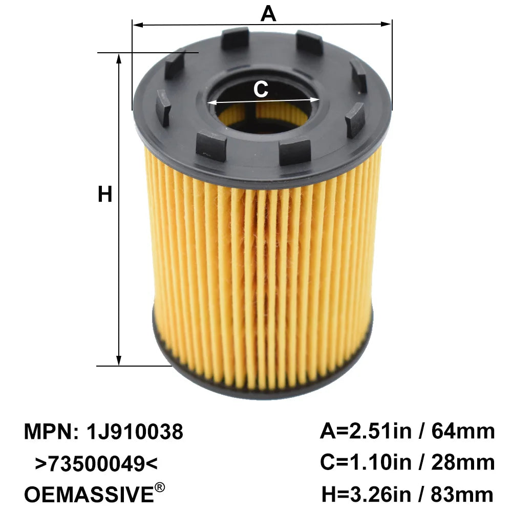 73500049, QTY 10, Oil Filter For Fiat 500 / 595 / 695 Bravo Grande Punto Ford Ka Opel Agila Suzuki Ignis Vauxhall Corsa Meriva