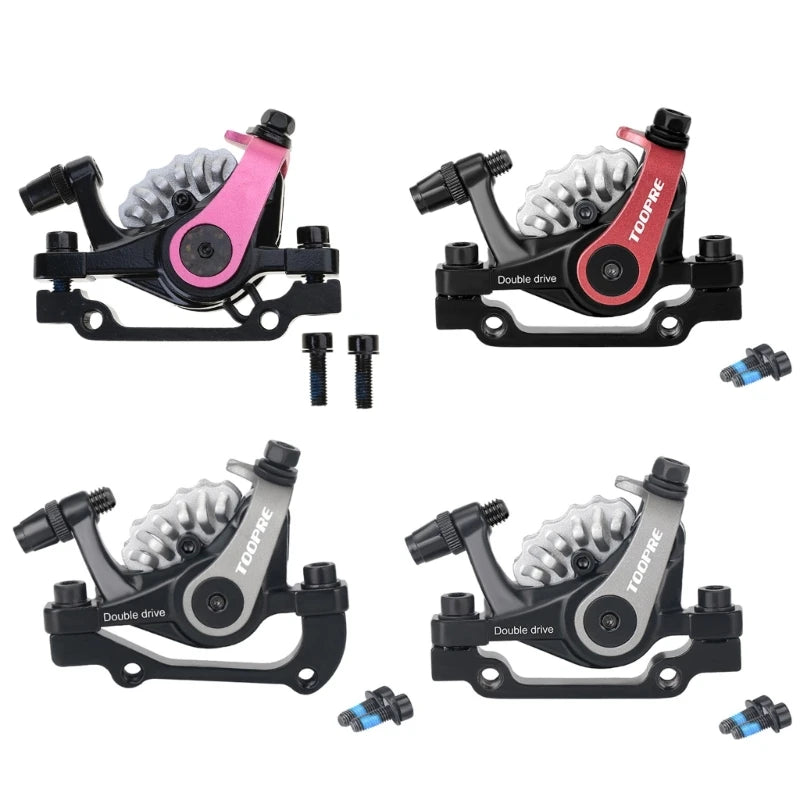 Aluminium Alloy Mechanical Disc Brake E-Bikes Bilateral Piston Drive Mountain Bikes Double Drive Front Disc Brake Bicycle Set
