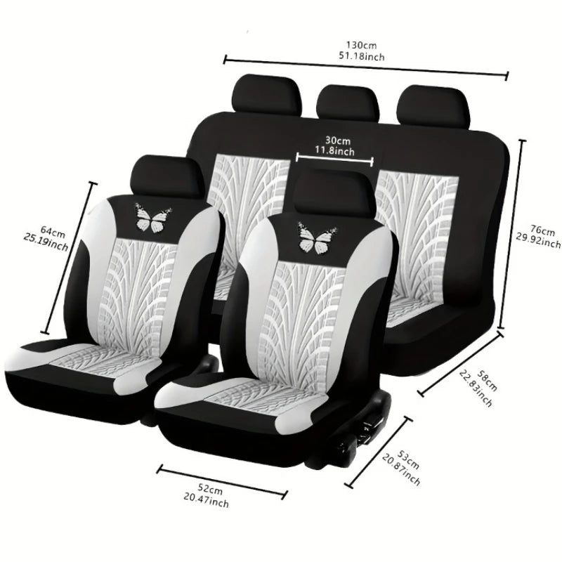 Full Set Butterfly Car Seat Covers，Car Interior Accessories
