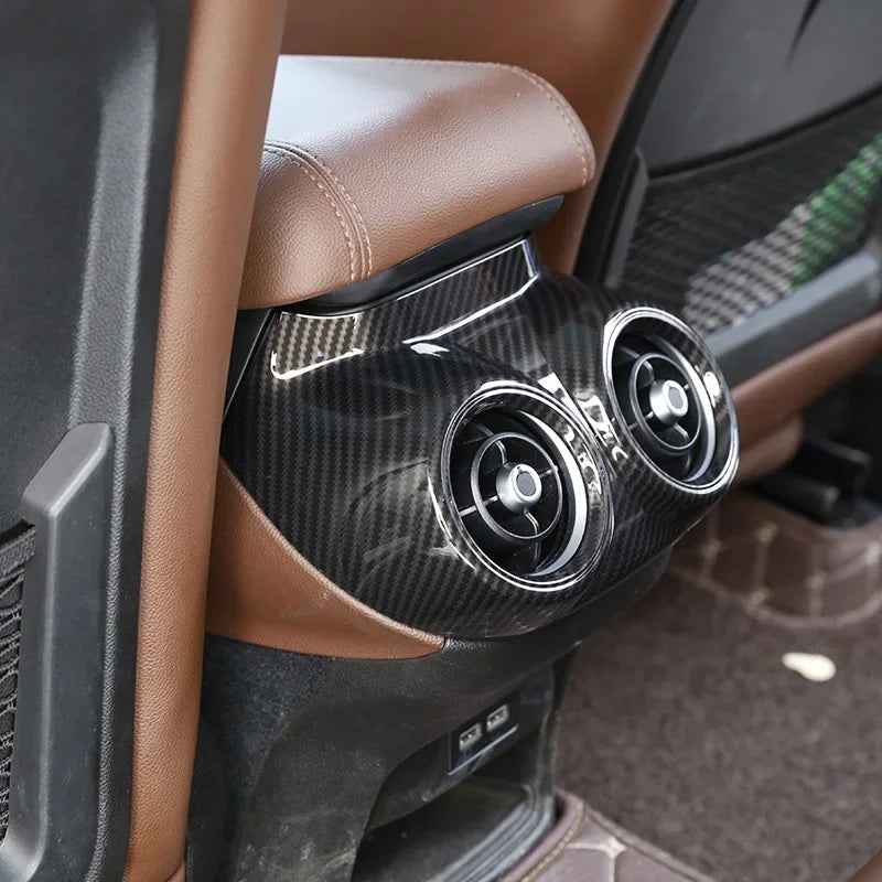 Car Rear Air Conditioning Vent Outlet Frame Cover Trim For Alfa Romeo Stelvio 2017 2018 2019 2020 Interior Decorate Accessories