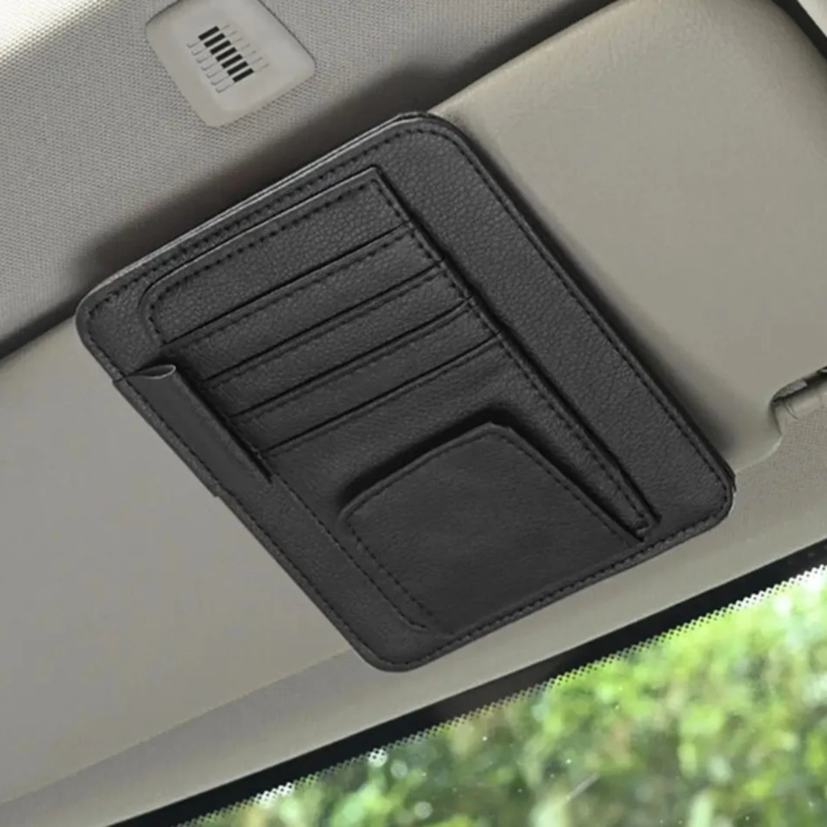 Car Sun Visor Organizer Multi-Pocket Business Card Storage Management Sunglasses Holder Visor Accessories Auto Interior