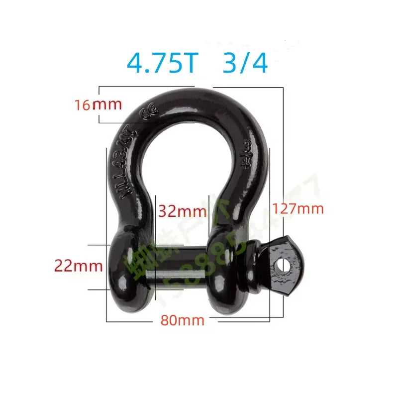 3/4 D Ring Shackle 4.75 Ton Tow truck Hook With Protective Cover Fit Universally for Off-Road Truck Offroad Towing Accessories