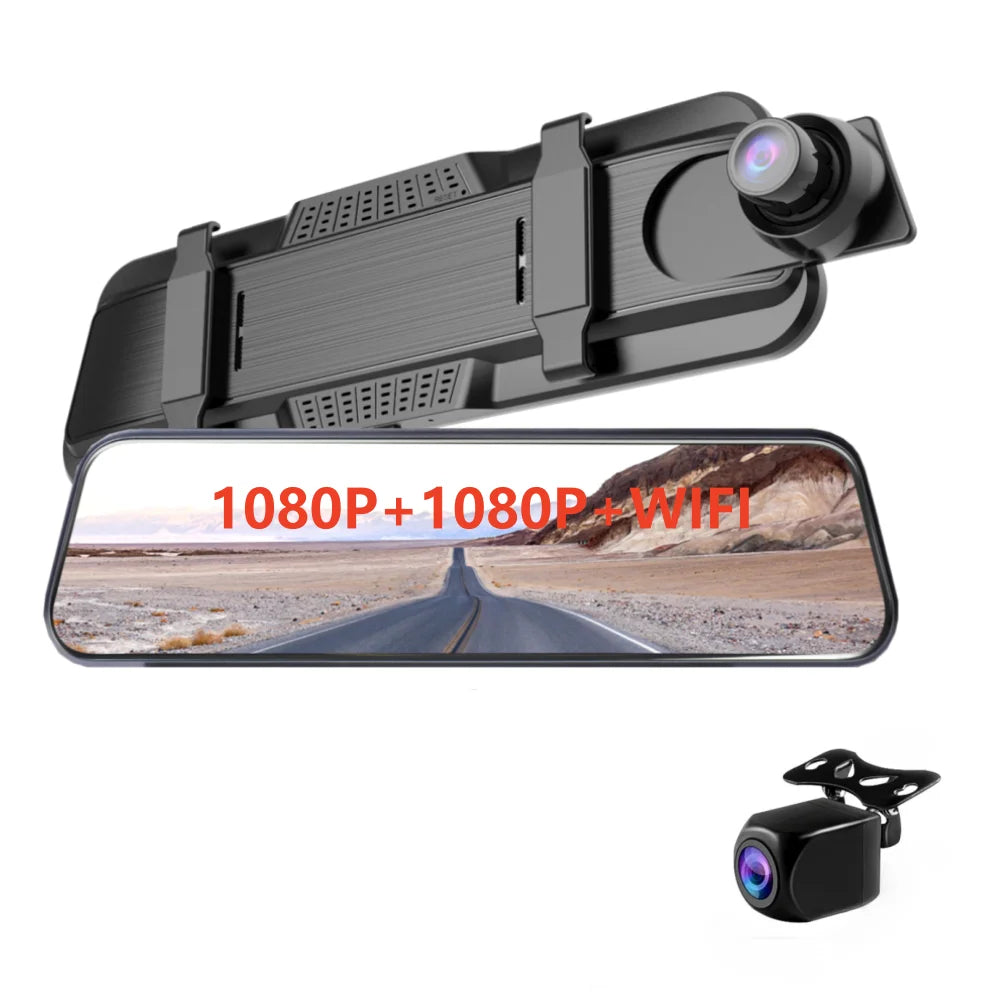 10Inch Dash Cam 4K Camera for Car Dashcam GPS WiFi 24h Parking Monitor Night Vision Dvr Front and Rear Video Registrator