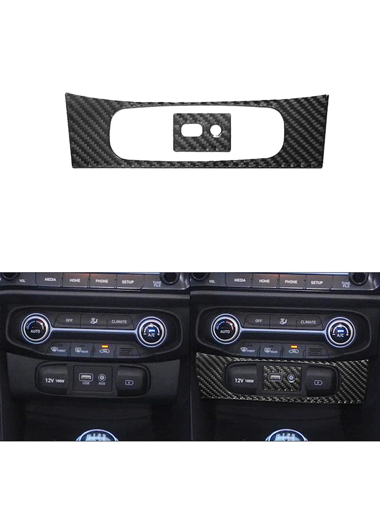 Car Carbon Fiber Interior Mouldings Decorative Stickers For Hyundai Veloster 2019 2020 2021 2022 Cover Trim Accessories