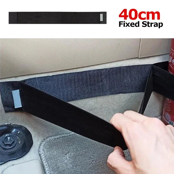 Car Trunk Elastic Mesh Fixed Straps Car Interior Organizer Extinguisher Storage Net Bag Seat Back Fixing Bag Auto Car Accessory
