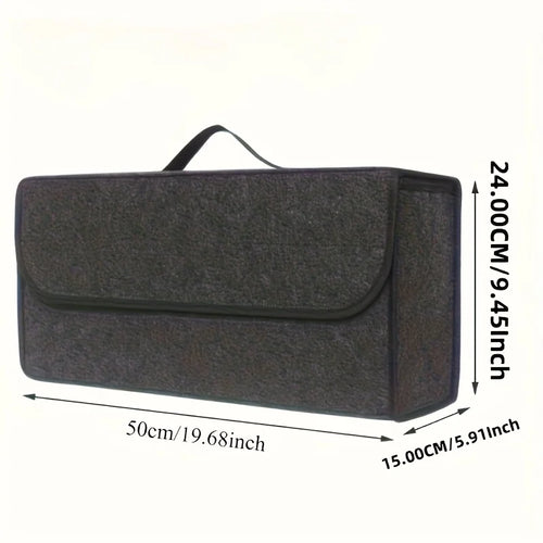 1 Car Trunk Organizer Box,Foldable Storage Bag with Compartments For SUVs,Sedans,Trucks-Durable Fabric Car Interior Accessories