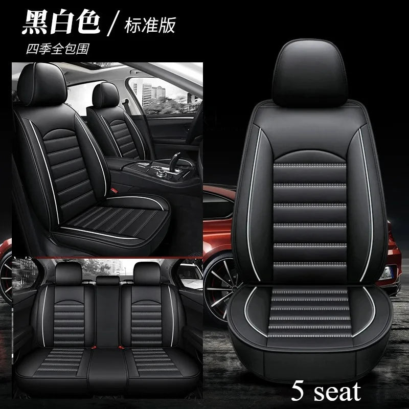 All Season Genuine Leather Full Coverage 5-Seater Car Seat Covers Summer Ready Universal Fit for Cars SUVs Trucks Premium Auto