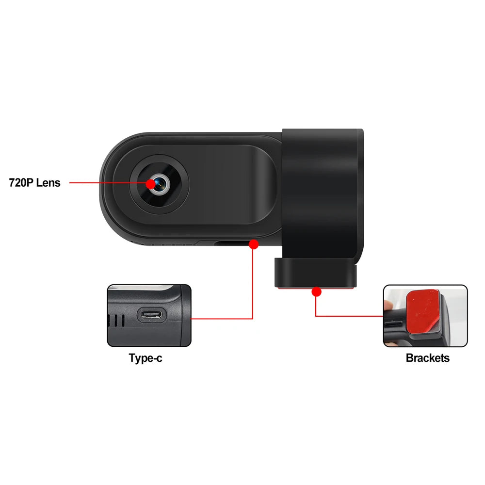 USB Dash Camera Car Android Navigation Driving Video Recorder 360 Degree Rotation DVR Dashboard Camera with ADAS Assisted System