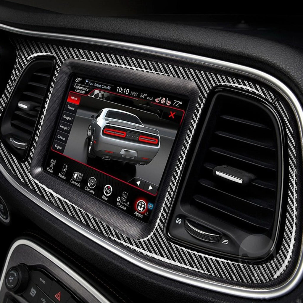 For Dodge Challenger 2015-2020 Accessories Carbon Fiber Car Interior Speedometer Surround Panel Trim Sticker