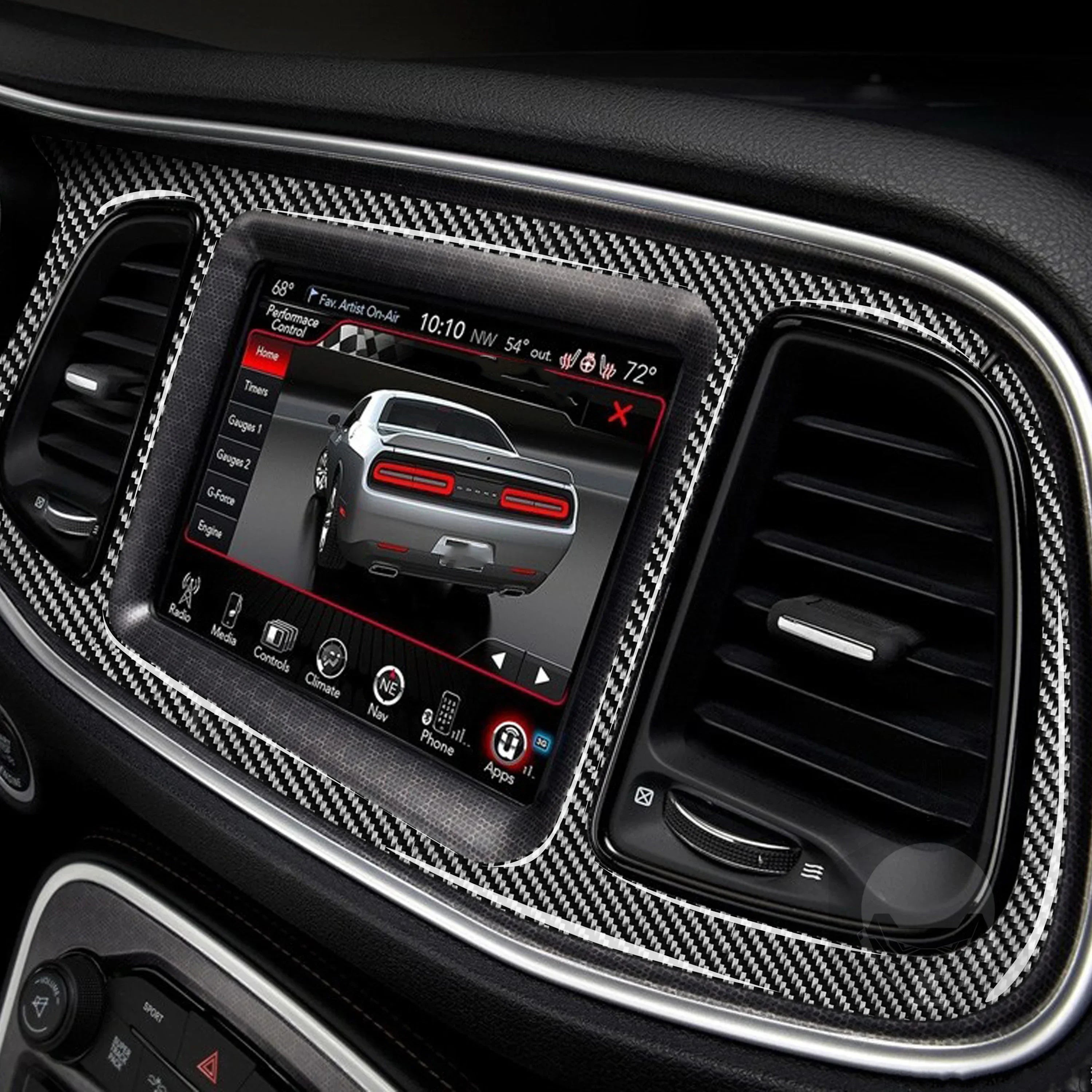 For Dodge Challenger 2015-2020 Accessories Carbon Fiber Car Interior Speedometer Surround Panel Trim Sticker
