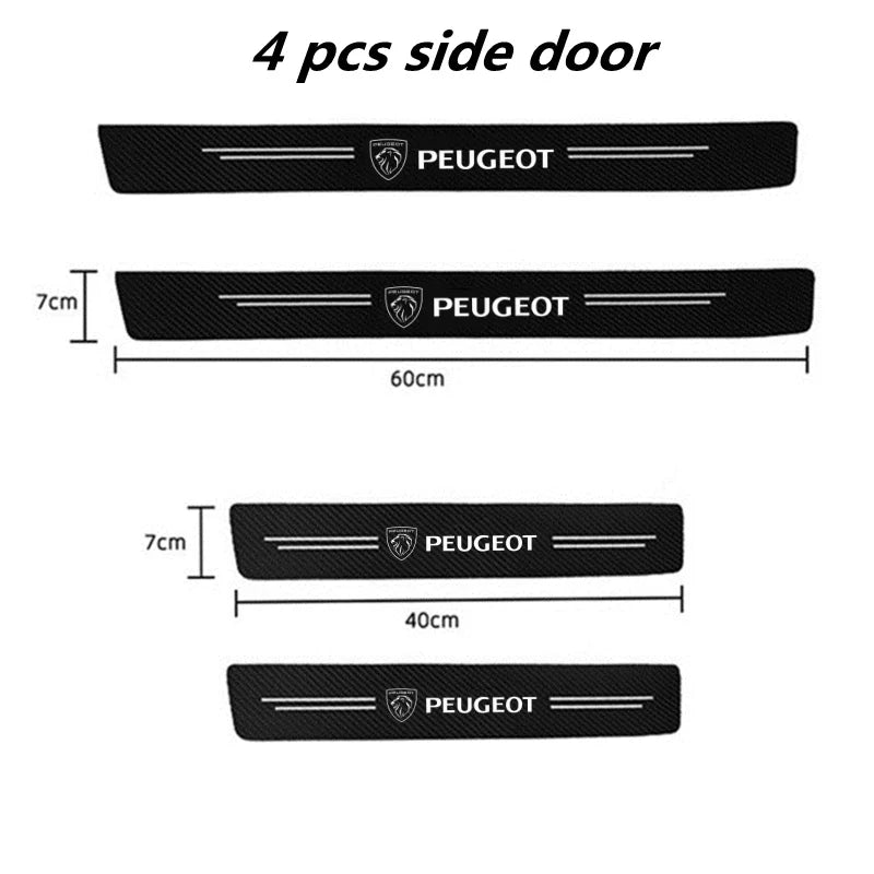 Car Accessories Car Door Sill Protector Welcome Pedal Decoration Leather Stickers For New Peugeot 206 208 207 3008 308 2008 107