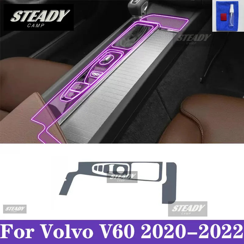 For Volvo V60 2020-2024 Car interior Center console transparent TPU Paint protective film Anti scratch sticker LCD screen PPF