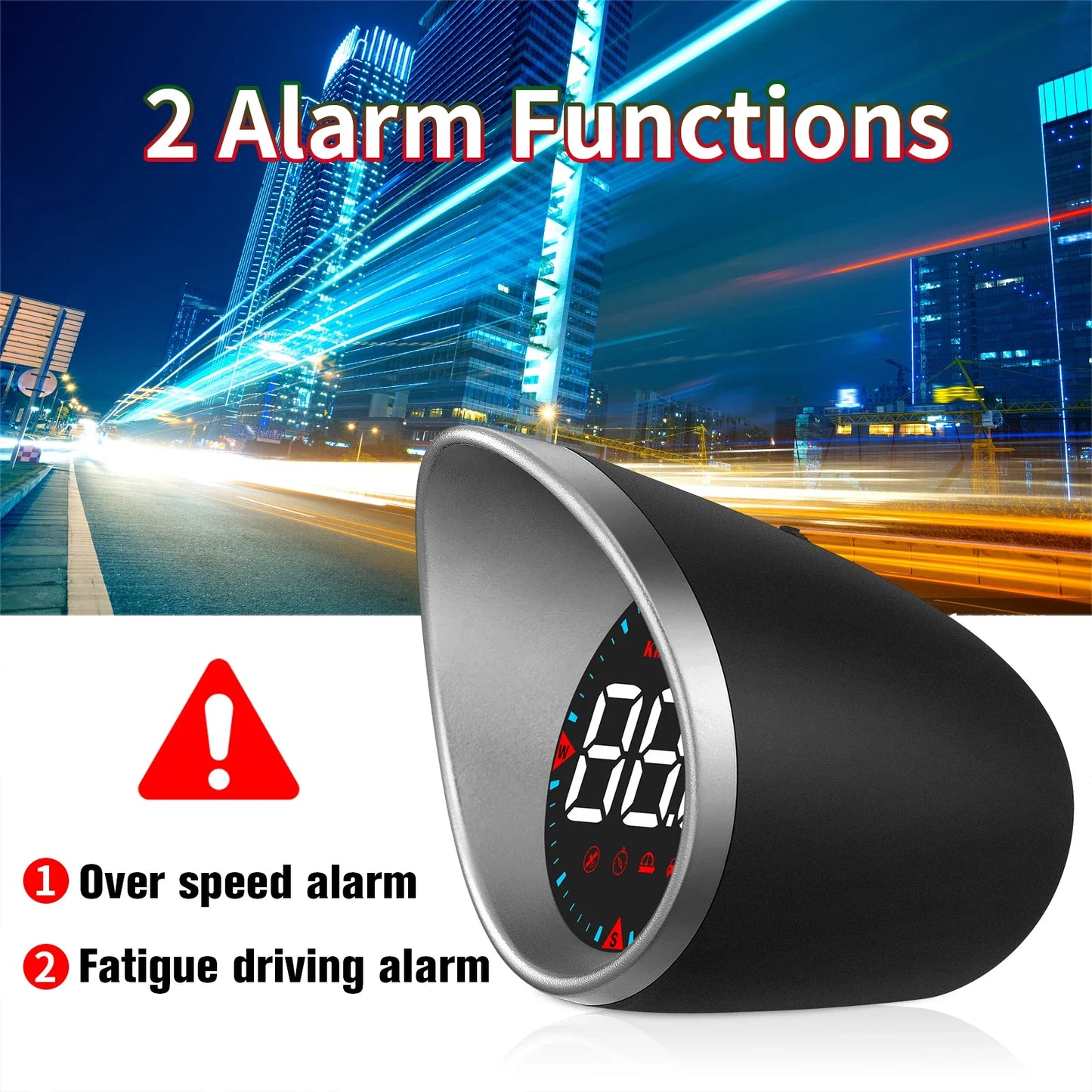 Car HUD Head Up Display with Alarm Digital Dashboard GPS Smart Speedometer for Cars MPH KMH Car Electronics Accessories for Car