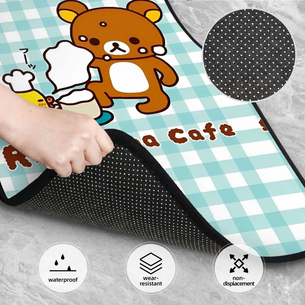 Rilakkuma Car Floor Mats Carpet Set of 4 Anti-Slip Universal Automotive Floor Mat Fit for Mid Trucks