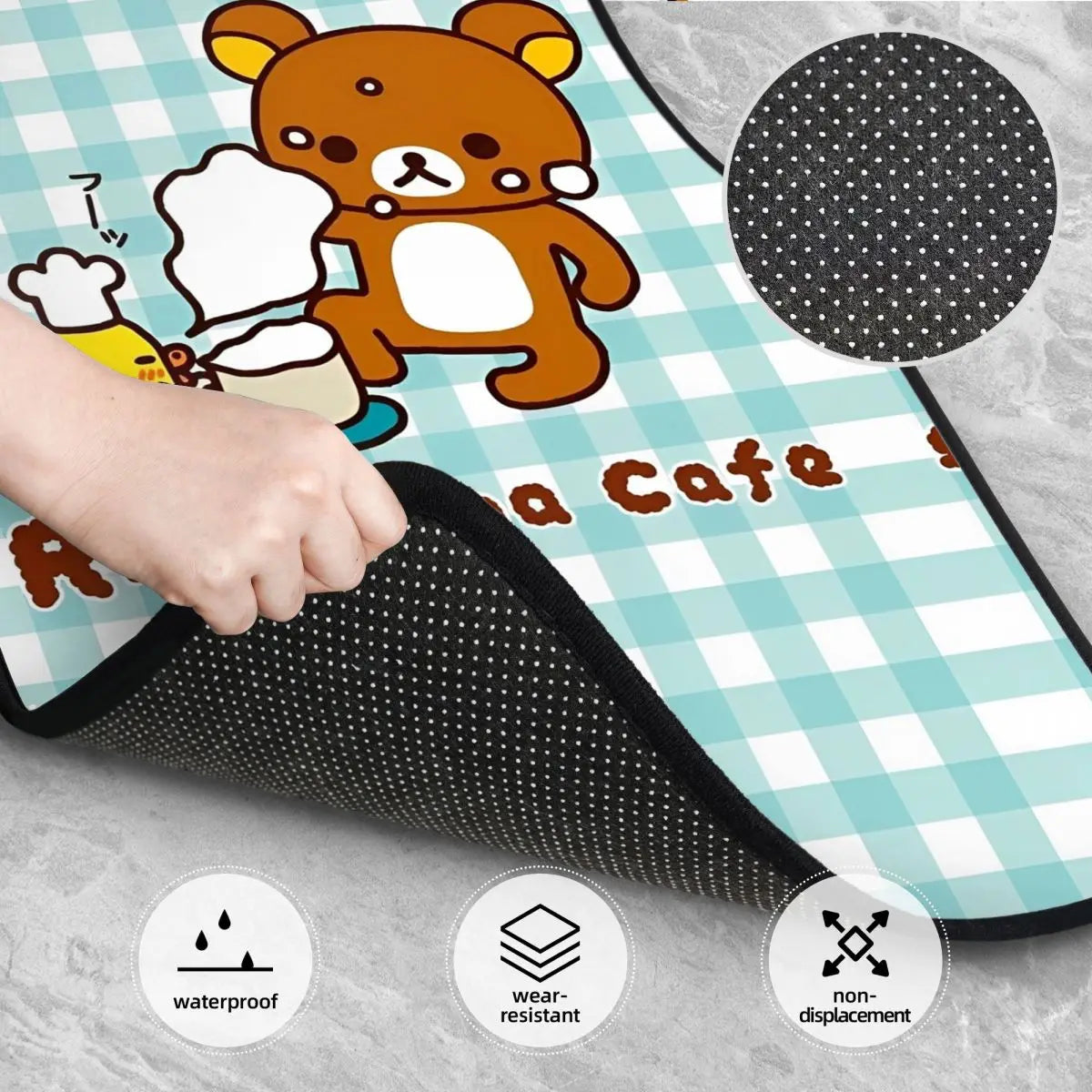 Rilakkuma Car Floor Mats Carpet Set of 4 Anti-Slip Universal Automotive Floor Mat Fit for Mid Trucks