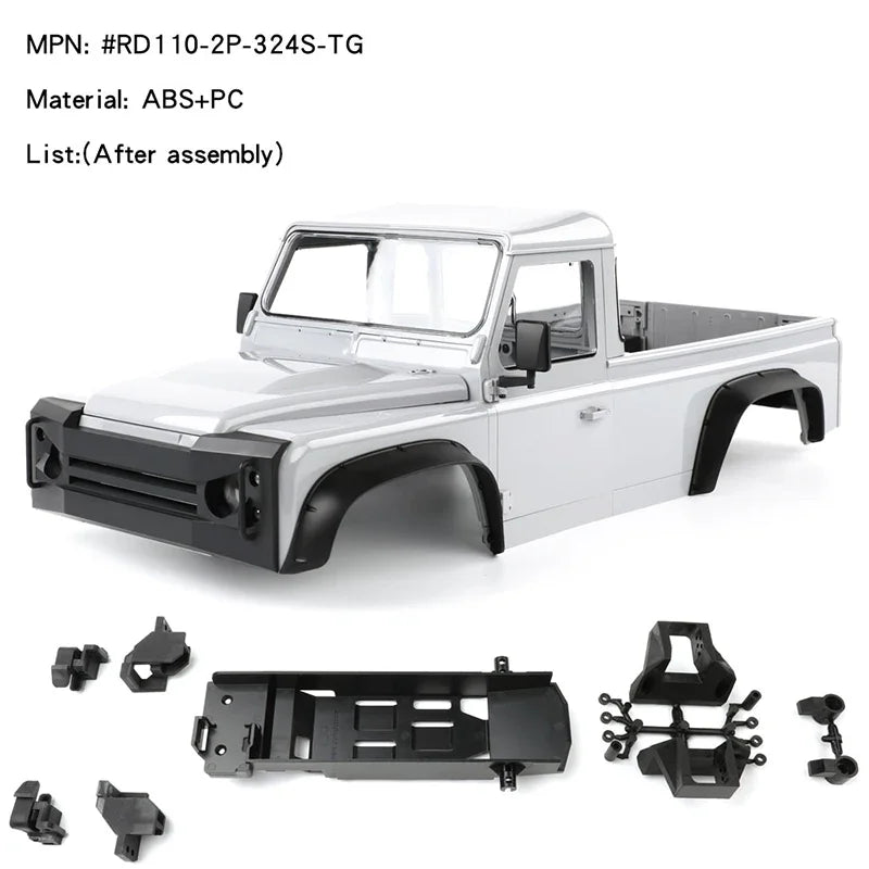 TRX4 Wilderness Guardian RD110 Pickup Truck Shell 2 Doors 324mm Wheelbase for 1/10 RC Crawler Car Traxxas RCDream Defender Parts