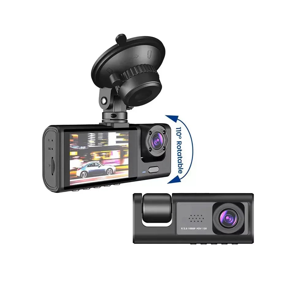 3 Lens Car DVR Camera HD 1080P Inside Vehicle Dash Cam Three Way Front and Rear DVRs Recorder Video Registrator Dash Camcorder