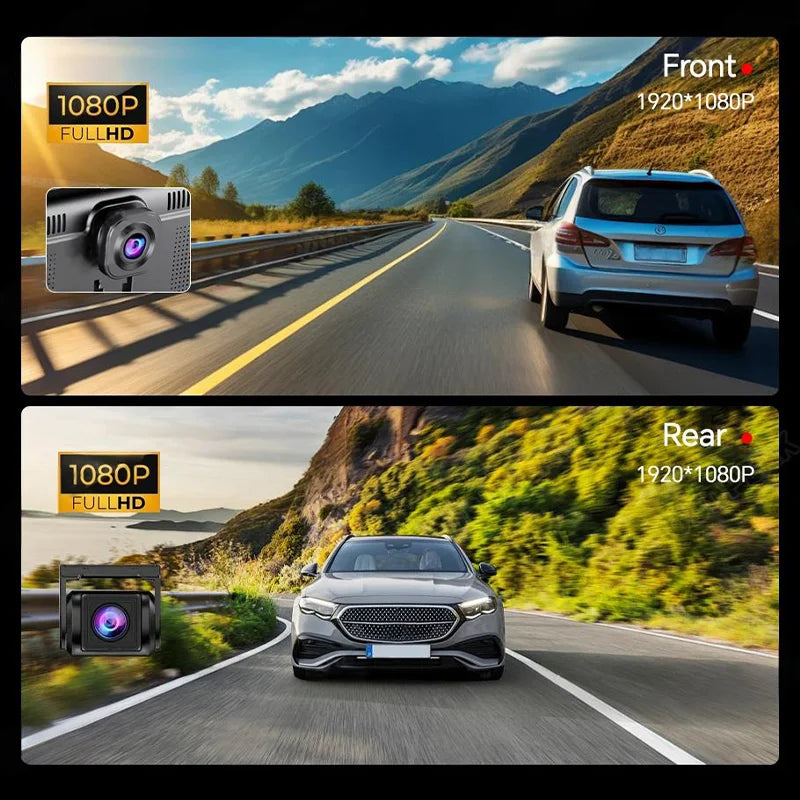 11.3" Android 14 Dash Cam with Carplay Android Auto 4GB+64GB Front Rear 1080P GPS Navigation WiFi Smart Rearview Mirror DVR