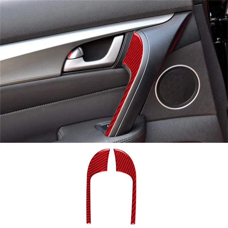 New Car Interior Decoration Carbon Fiber Red Sticker For ACURA TL 2009 2010 2011 2012 2013 2014 Auto Accessories