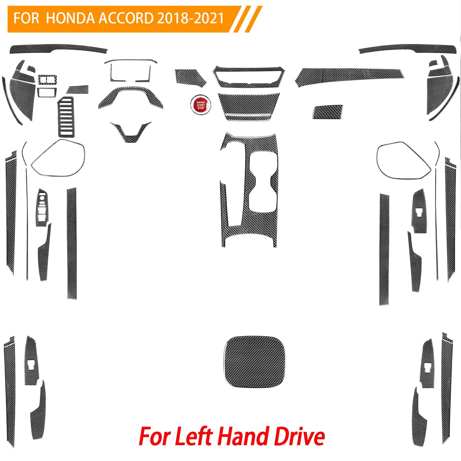 Interior Accessories Steering Wheel Central Armrest Panel Cup Holder For Honda Accord 10th Gen 2008—2021 Carbon Fiber Sticker