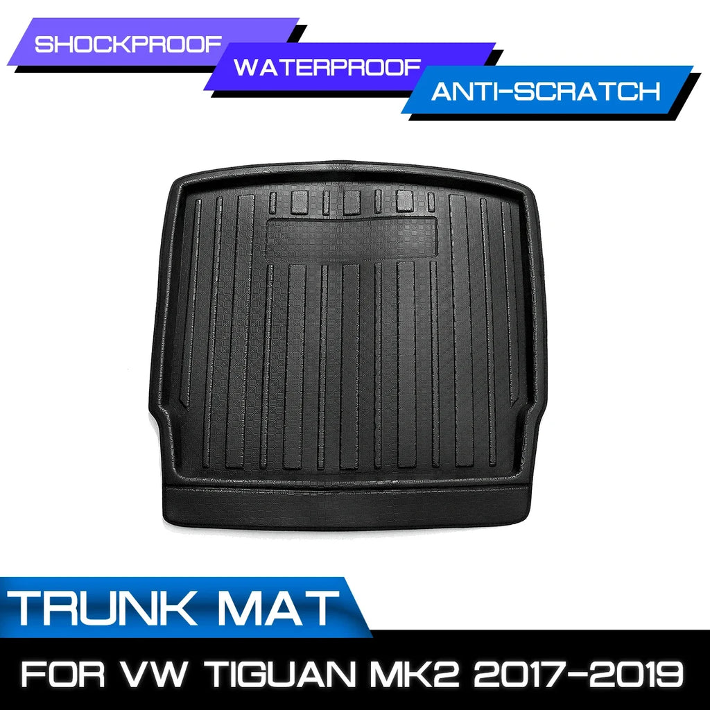 Car Cargo Liner Boot Tray Rear Trunk Cover Matt Mat Floor Carpet Kick Pad For Volkswagen For VW Tiguan MK2 2017 2018 2019