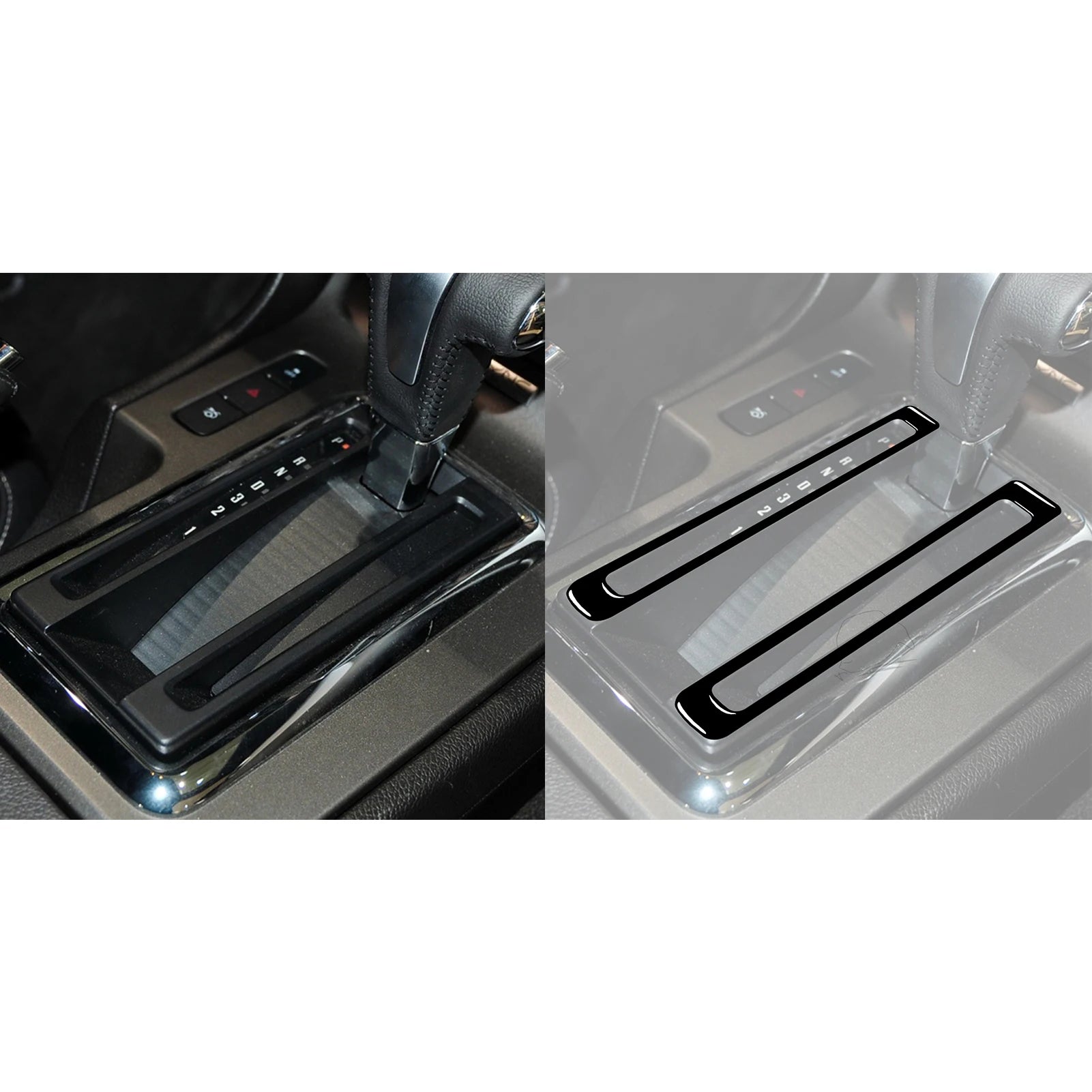 For Ford Mustang 2009-2013 Accessories Car Plastic Black Interior Door Panel Gear Cupholder Air outlet Trim Sticker Decoration