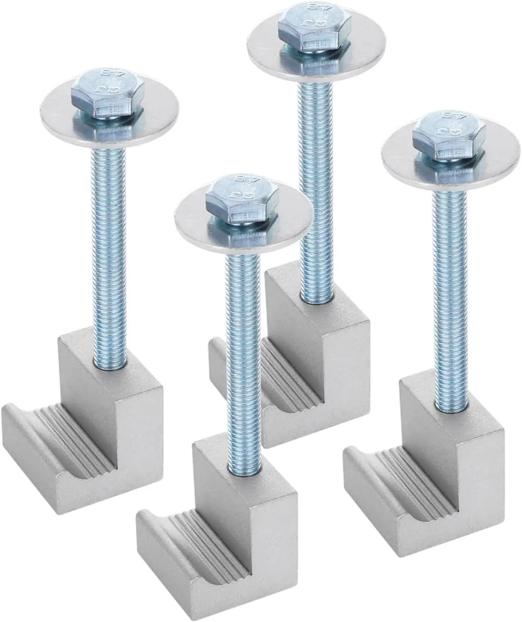 4PCS Truck Tool Box Mounting Kit for Pickup Truck Bed Toolbox Mount Tie Downs, Universal Aluminum Mounting Clamps Comes