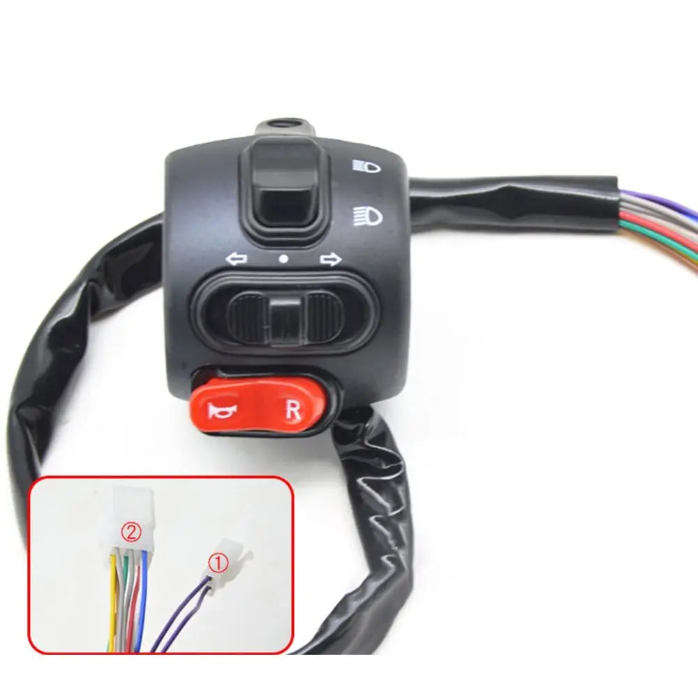 Black Electric Vehicle Parts Drum Disc Handle Combination Switch Rotary Handle Handle Seat Integrated Switch Button