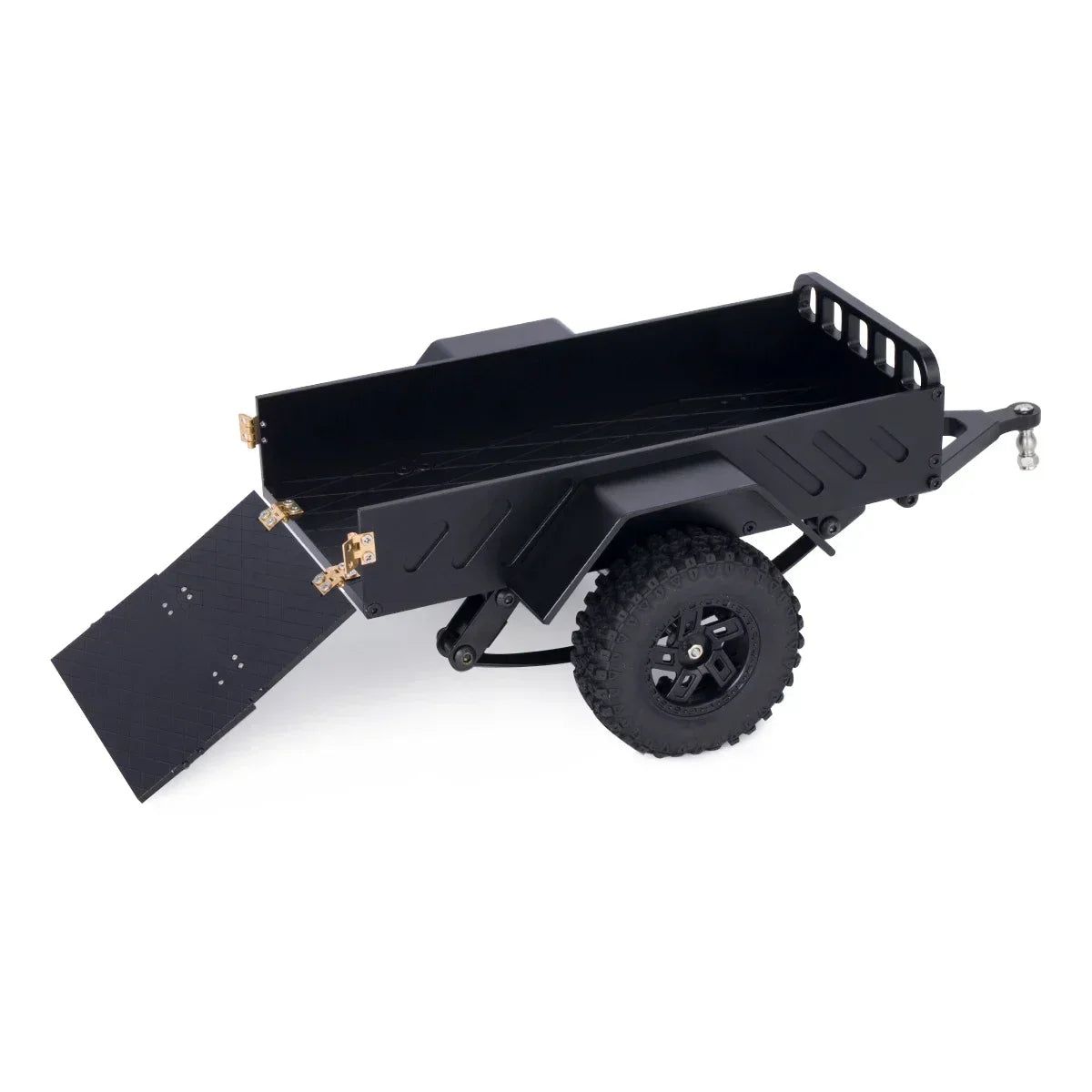 Aluminum Alloy Utility Trailer Car with Hitch for TRX4M 1/18 1/24 RC Crawler SCX24 Defender Bronco K10 Upgrade Parts