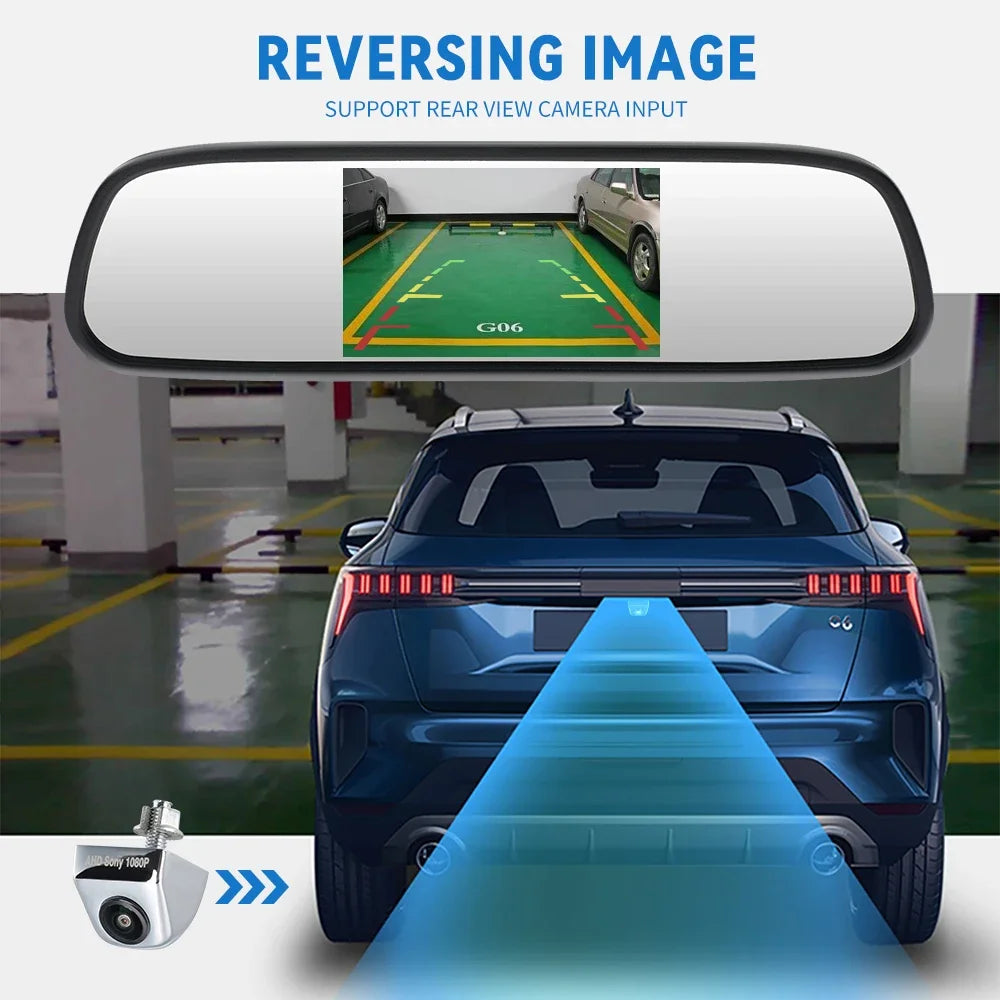 MJDOUD 5 Inch Car AHD Mirror Monitor for Vehicle Parking  5" TFT LCD HD Screen for Rear View Camera Rervesing Dispaly Universal