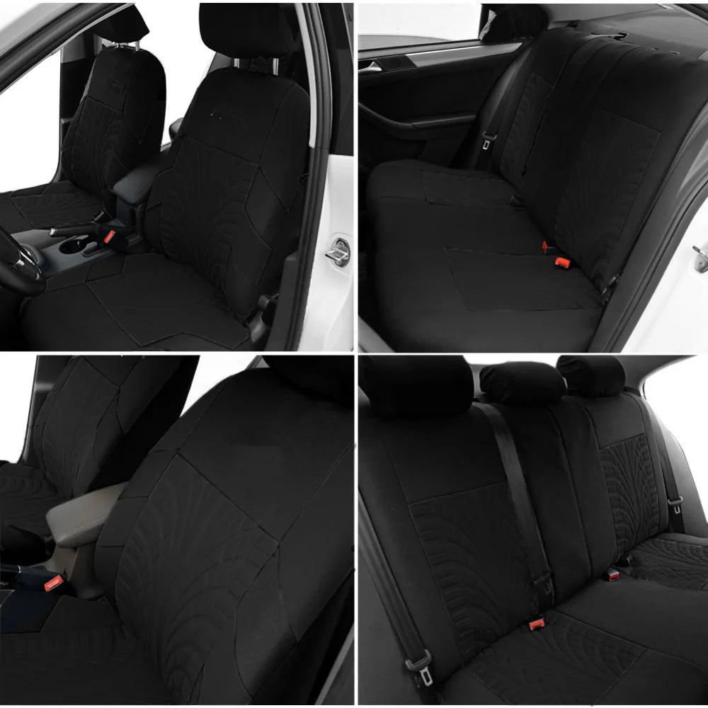 Car Seat Covers Full Set Front Split Rear Bench For Car Universal Cloth SUV Sedan Van Automotive Interior Covers