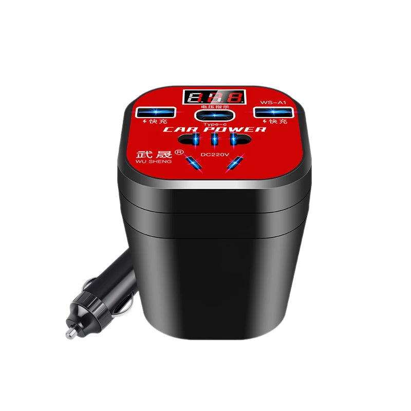 12V/24V to 110V/220V Car Power Inverter - Type-C Multi-Function Charger (3.1A Fast Charging)