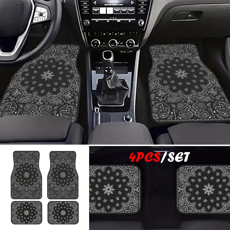 4PCS/Set Car Floor Mats Car Floor Protector Bohemia Carpet Rugs Universal Auto Foot Pad Set Auto Accessories Car Decoration