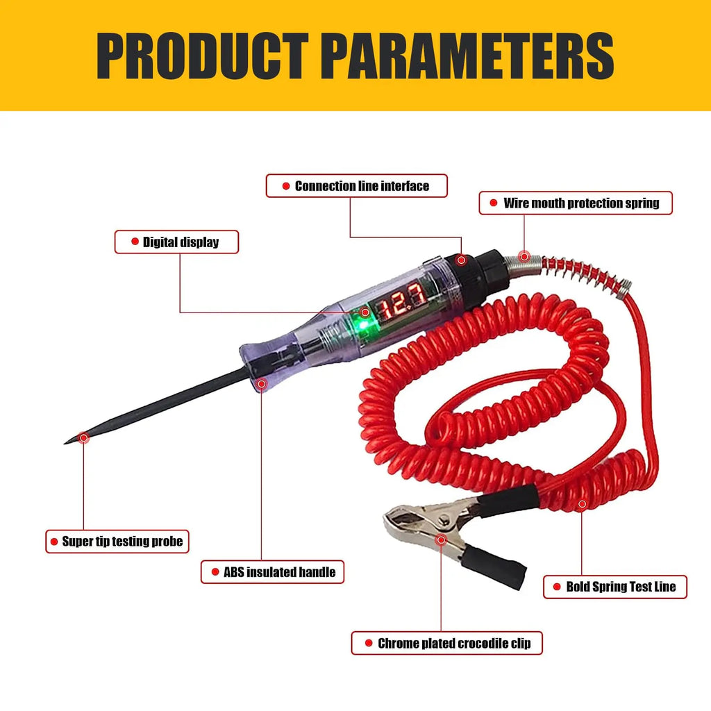 Car Truck Voltage Circuit Tester Auto 6V 24V Tools Car diagnostic Probe Test Pen Light Bulb electric measuring pen tools