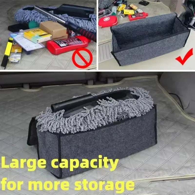 2026 Trunk Organizer With Lid Sturdy Car Storage Bag Collapsible Trunk Organizer Soft Felt Storage Box For Car Trunk Grocery Suv